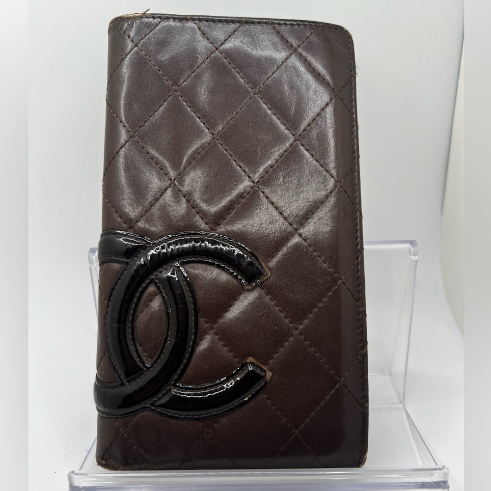 GUC Chanel Cambon Brown Long Wallet